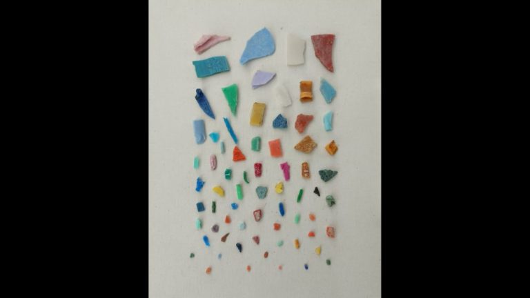 Muestra de distintos tamaños de plásticos en océanos. Mesoplásticos y microplásticos (< 5 mm).  Imagen : gentileza Andrés Arias