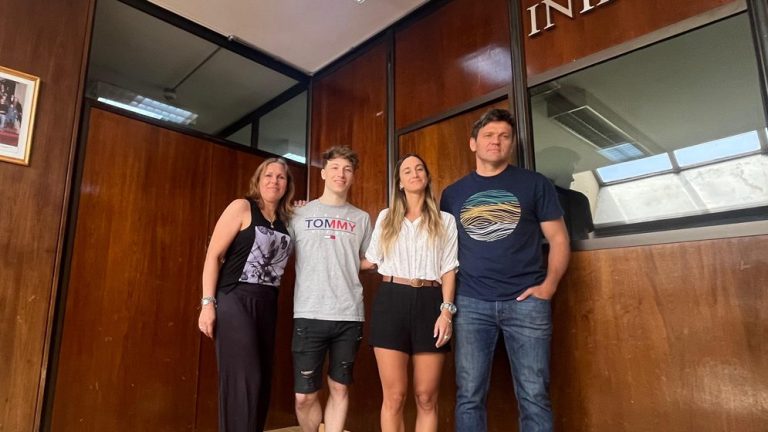 Sebastián Giunti, María José De Rosa, María Gabriela Blanco y Diego Rayes. Foto: CONICET Bahía Blanca.