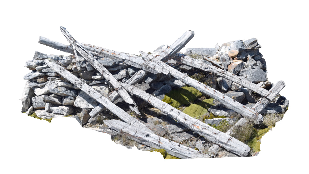 Reconstrucción de una trinchera realizada con fotogrametría en el marco del trabajo antropológico “Los rostros y la savia de Malvinas”